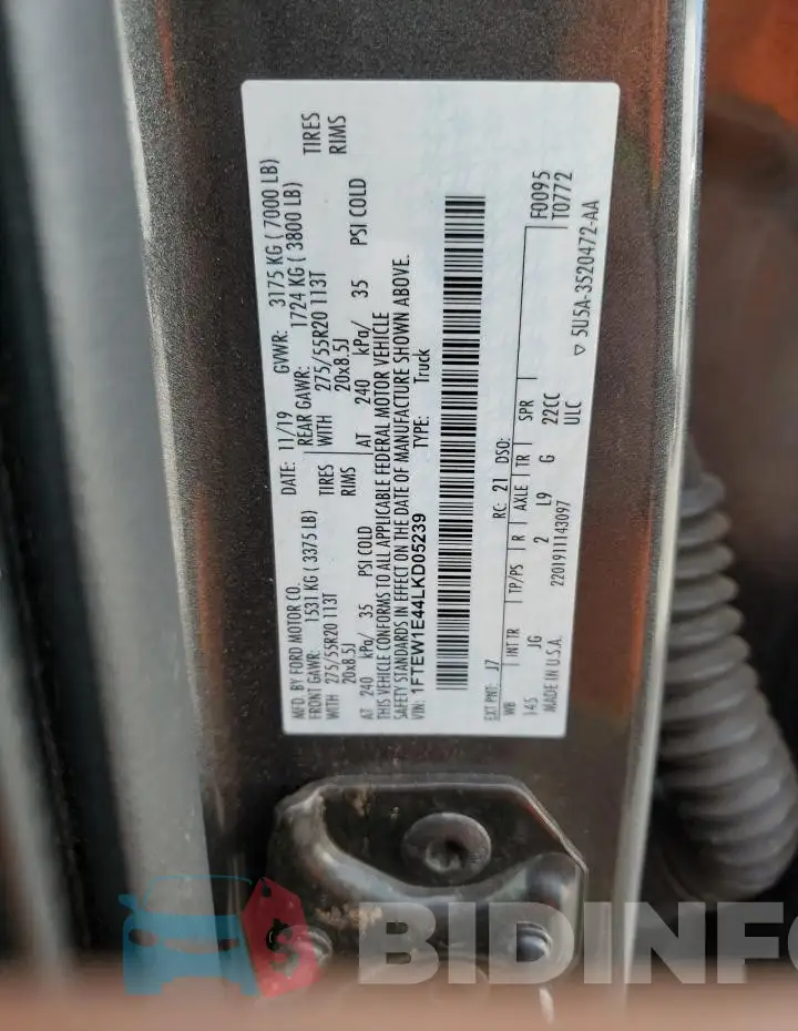 1FTEW1E44LKD05239 Photo# 12