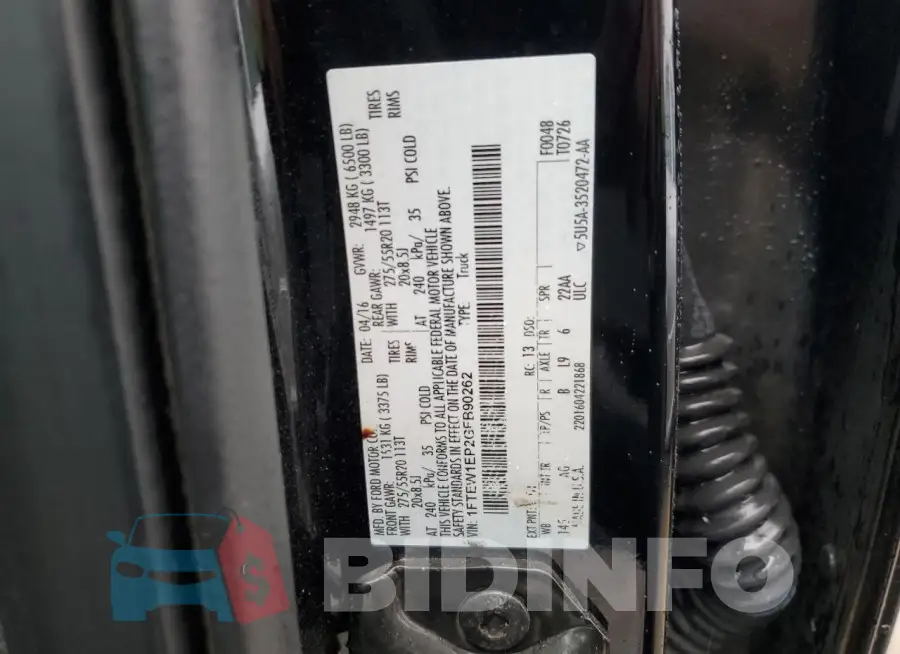 1FTEW1EP2GFB90262 Photo# 12