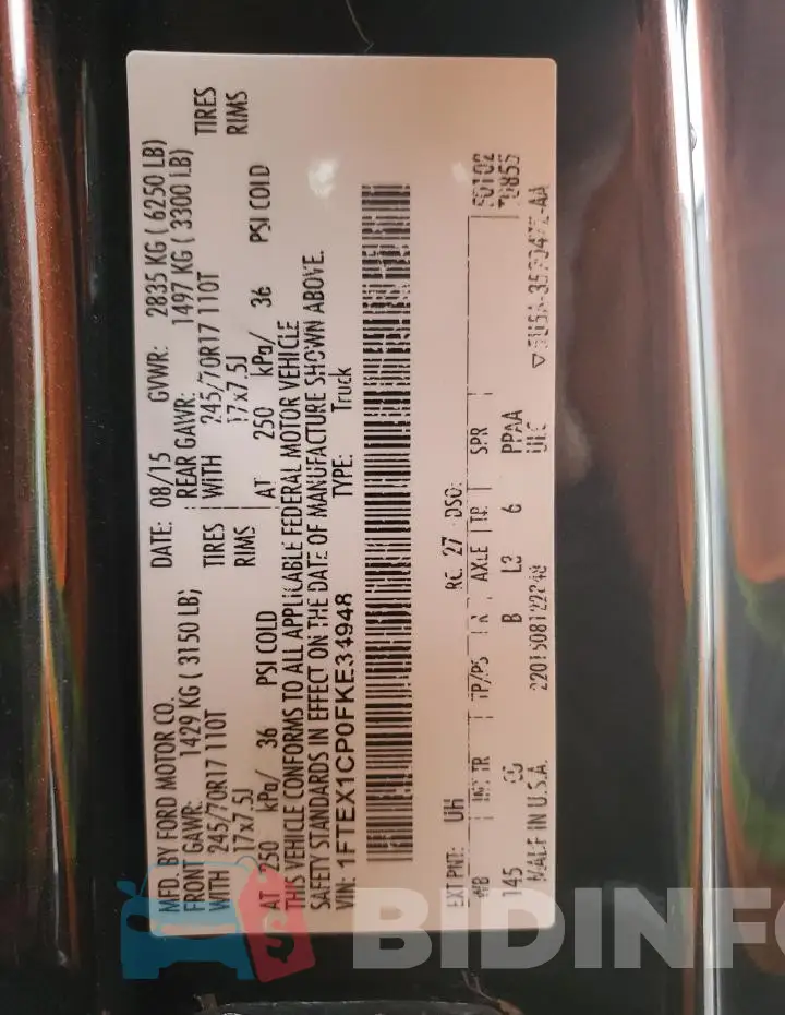 1FTEX1CP0FKE34948 Photo# 12