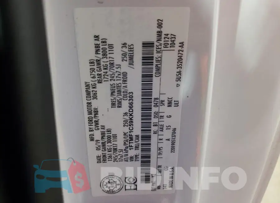 1FTMF1C59KKD66303 Photo# 12