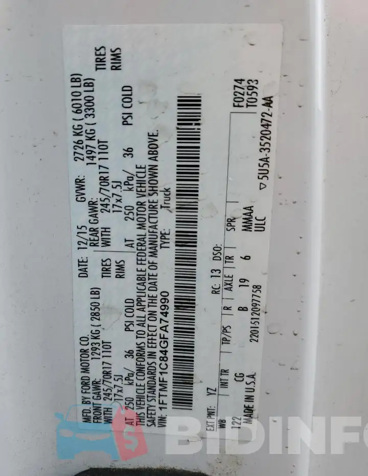 1FTMF1C84GFA74990 Photo# 12
