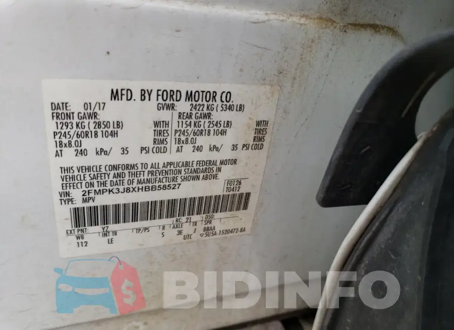 2FMPK3J8XHBB58527 Photo# 12