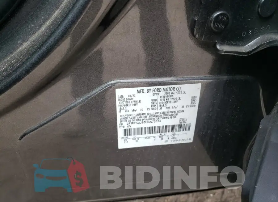 2FMPK3J90LBA73035 Photo# 12