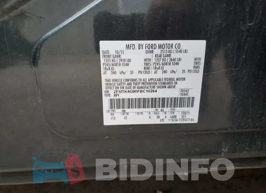 2FMTK4G90FBC10264 Photo# 12