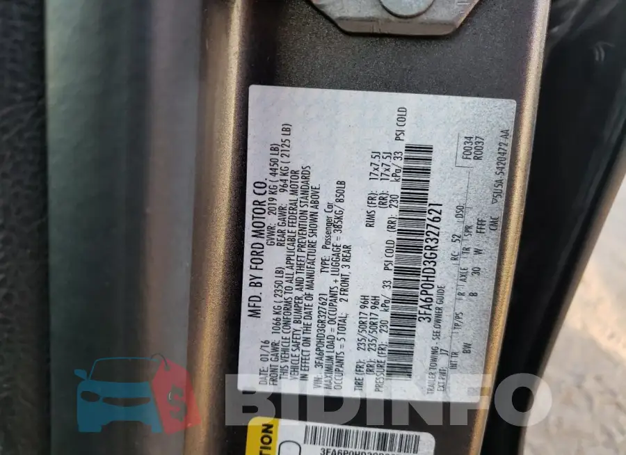 3FA6P0HD3GR327621 Photo# 12