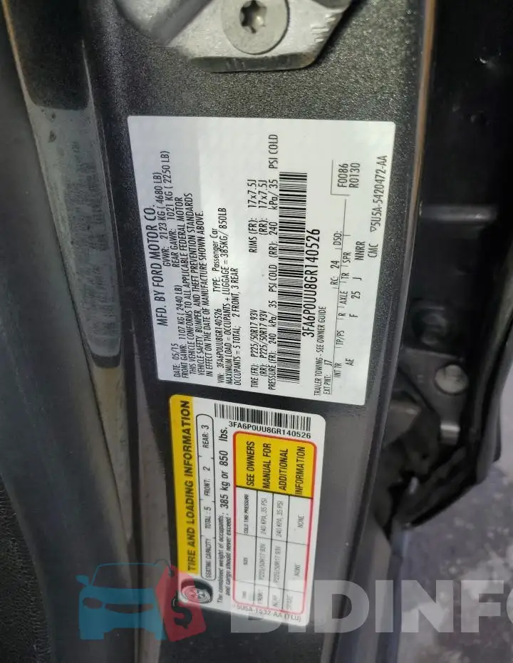 3FA6P0UU8GR140526 Photo# 12