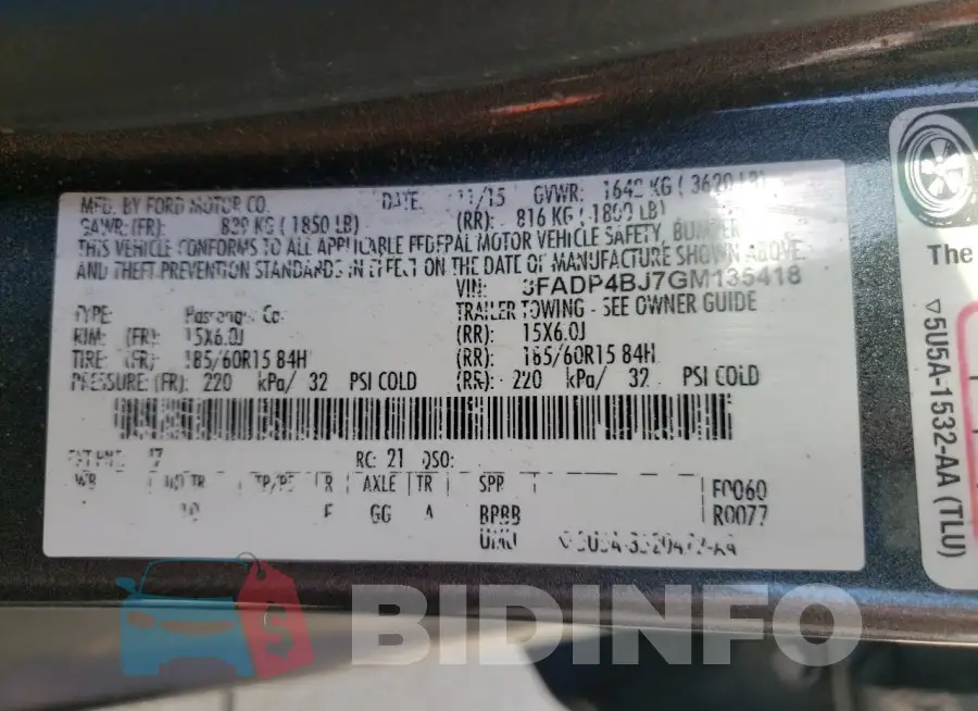 3FADP4BJ7GM135418 Photo# 12