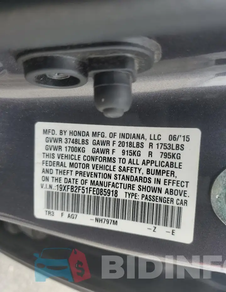 19XFB2F51FE085918 Photo# 12