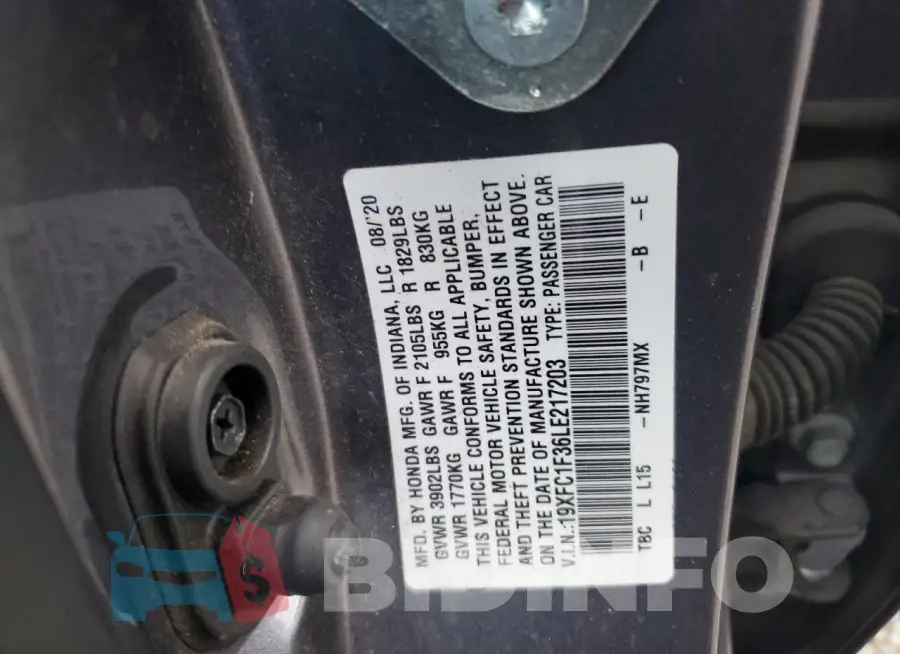 19XFC1F36LE217203 Photo# 12