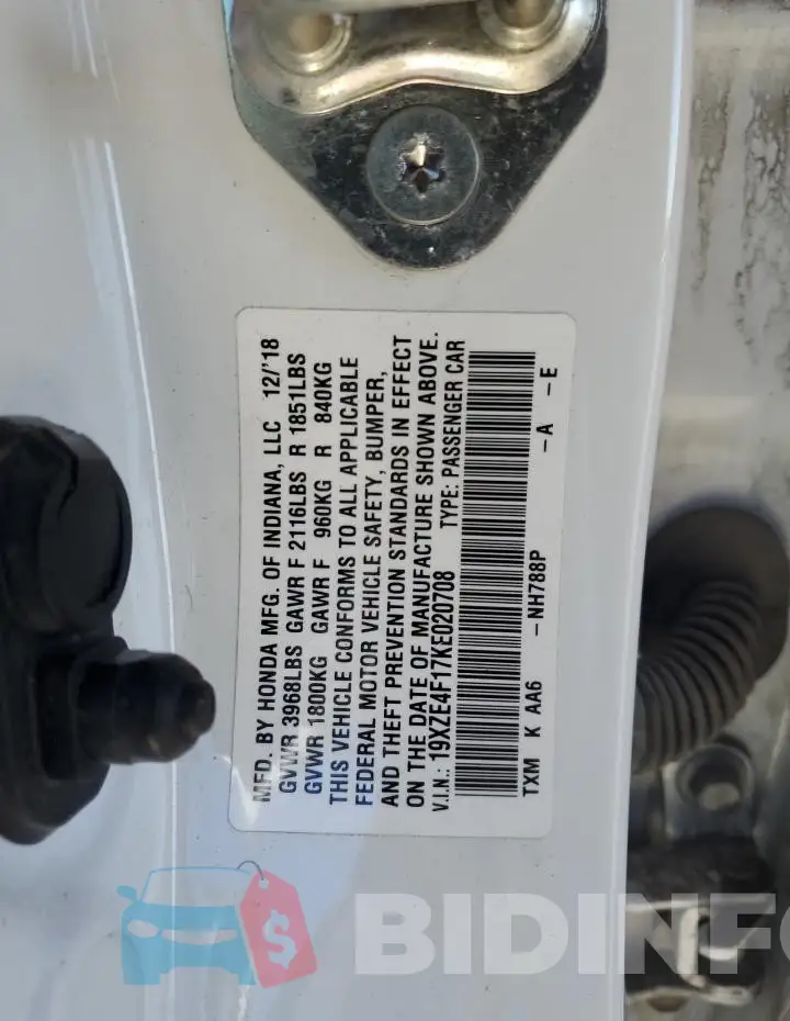 19XZE4F17KE020708 Photo# 12