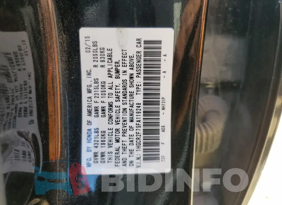 1HGCR2F75FA119248 Photo# 13