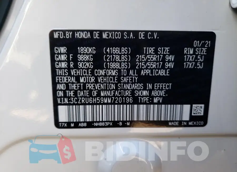 3CZRU6H59MM720196 Photo# 12