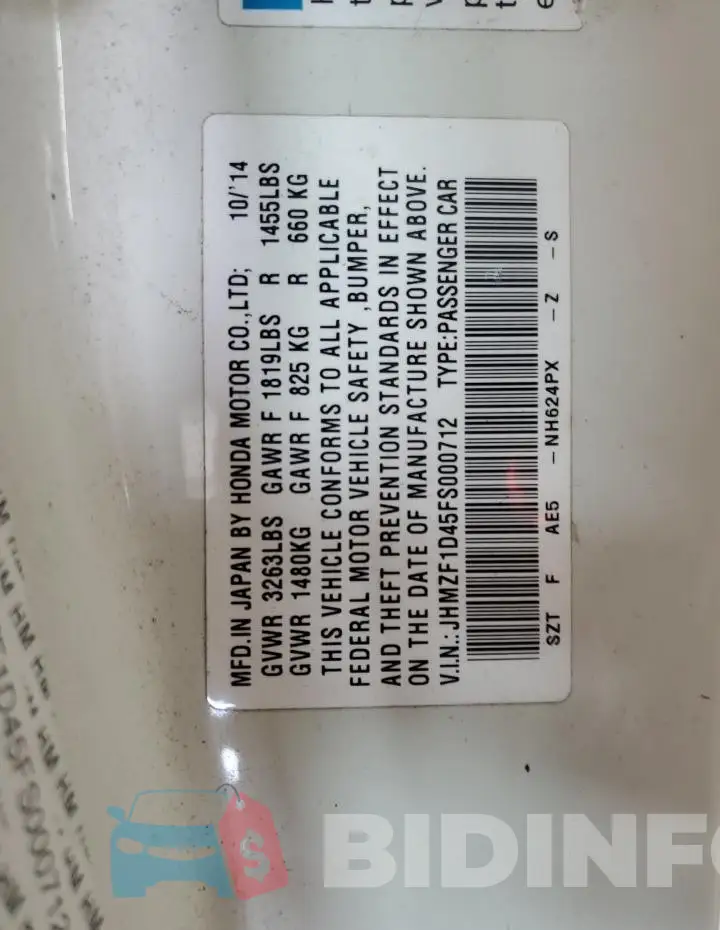 JHMZF1D45FS000712 Photo# 12