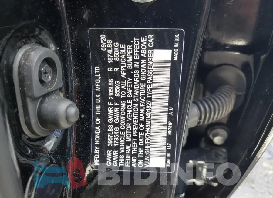 SHHFK7H43MU401827 Photo# 12