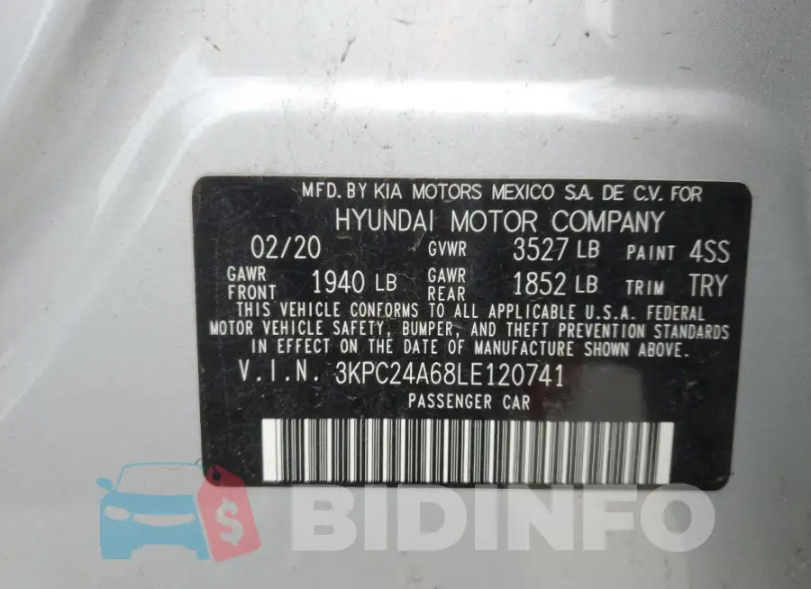3KPC24A68LE120741 Photo# 13