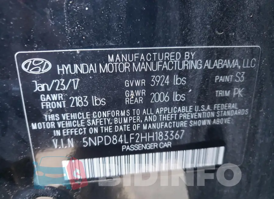 5NPD84LF2HH183367 Photo# 13