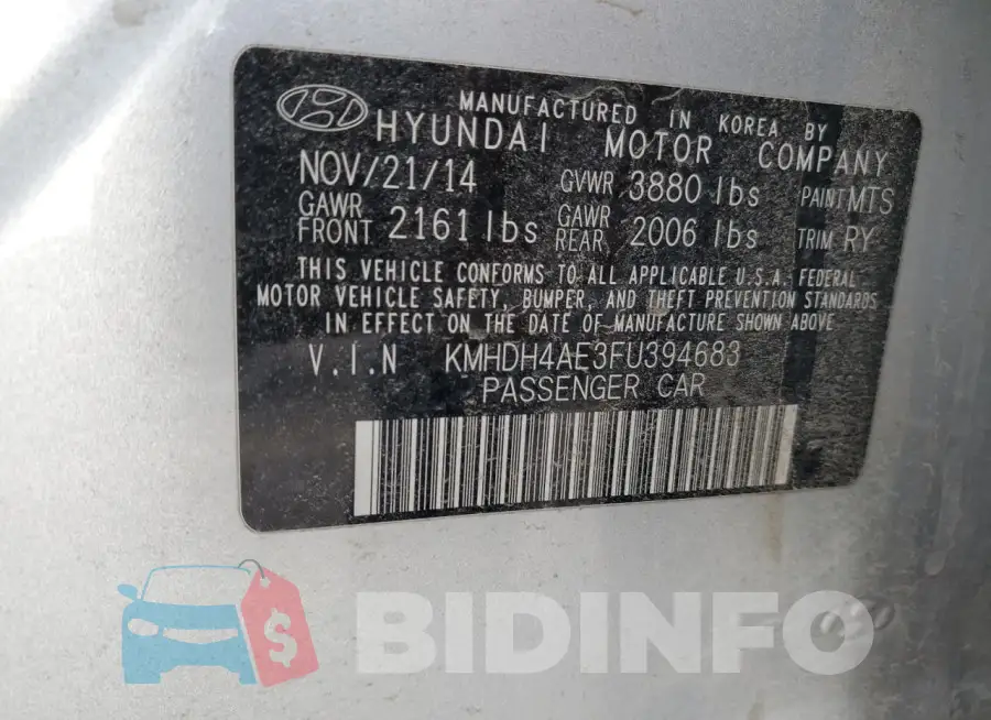 KMHDH4AE3FU394683 Photo# 12