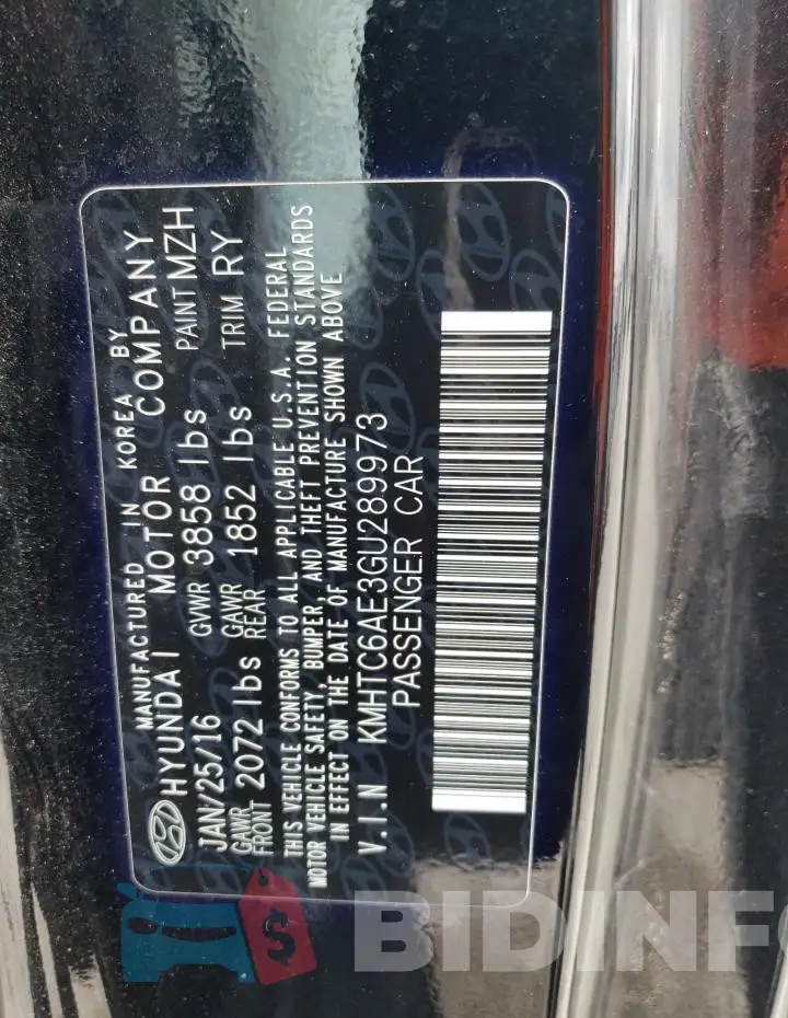 KMHTC6AE3GU289973 Photo# 12