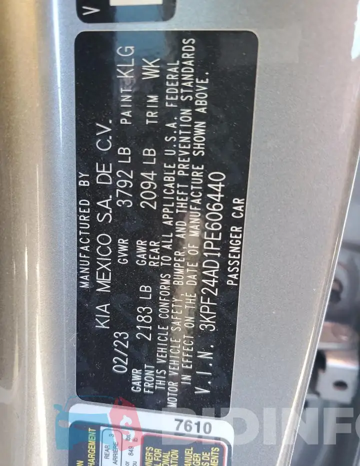 3KPF24AD1PE606440 Photo# 12