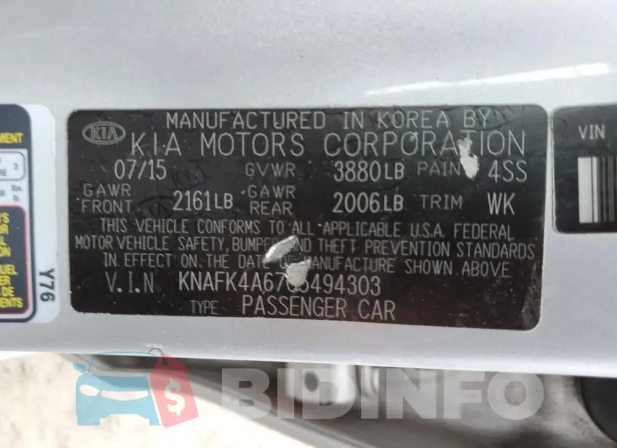 KNAFK4A67G5494303 Photo# 12