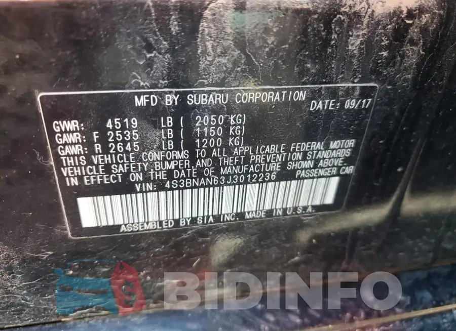 4S3BNAN63J3012236 Photo# 12