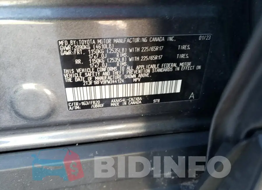 2T3F1RFV9PW344124 Photo# 12