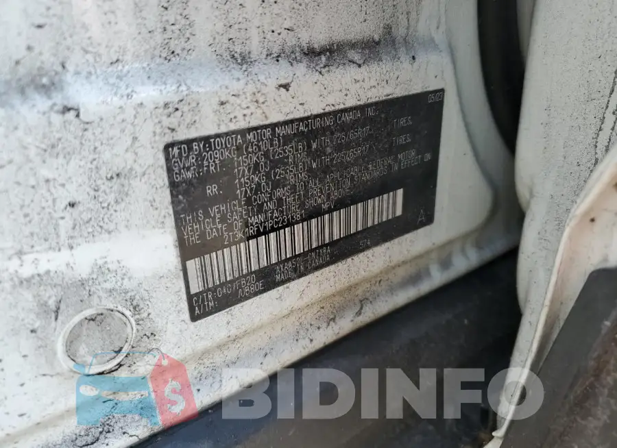 2T3K1RFV1PC231381 Photo# 13