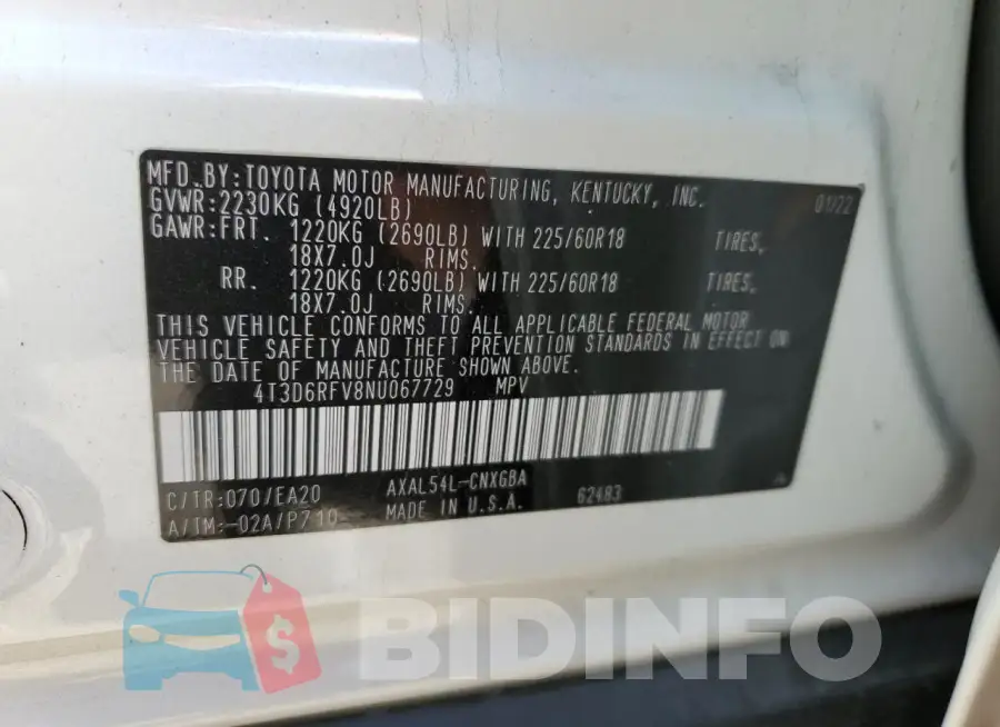 4T3D6RFV8NU067729 Photo# 12