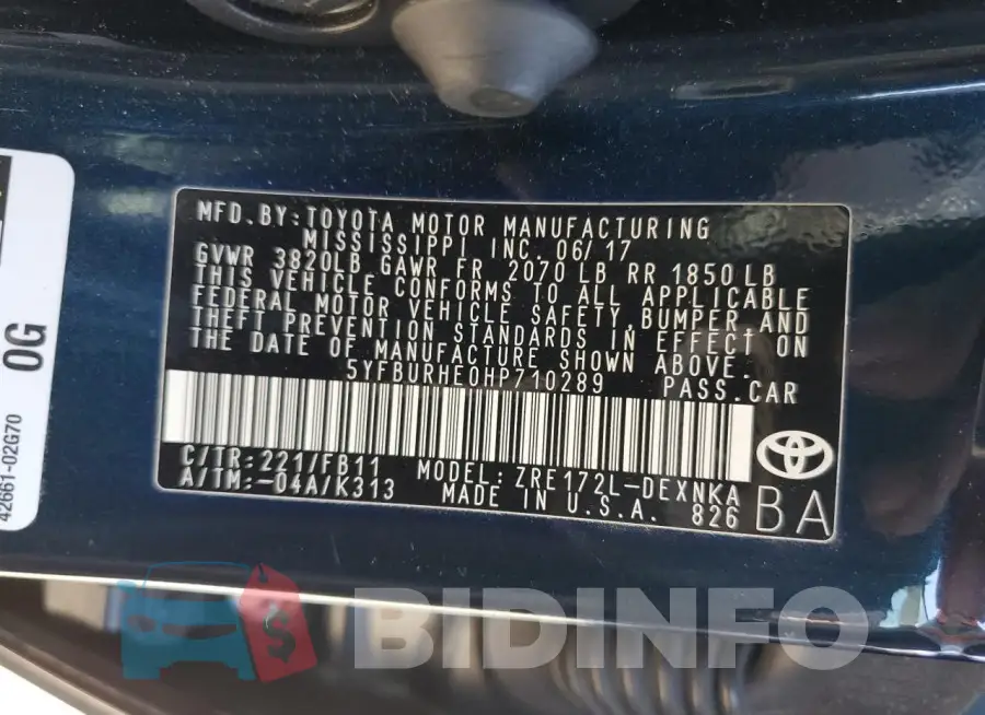 5YFBURHE0HP710289 Photo# 12