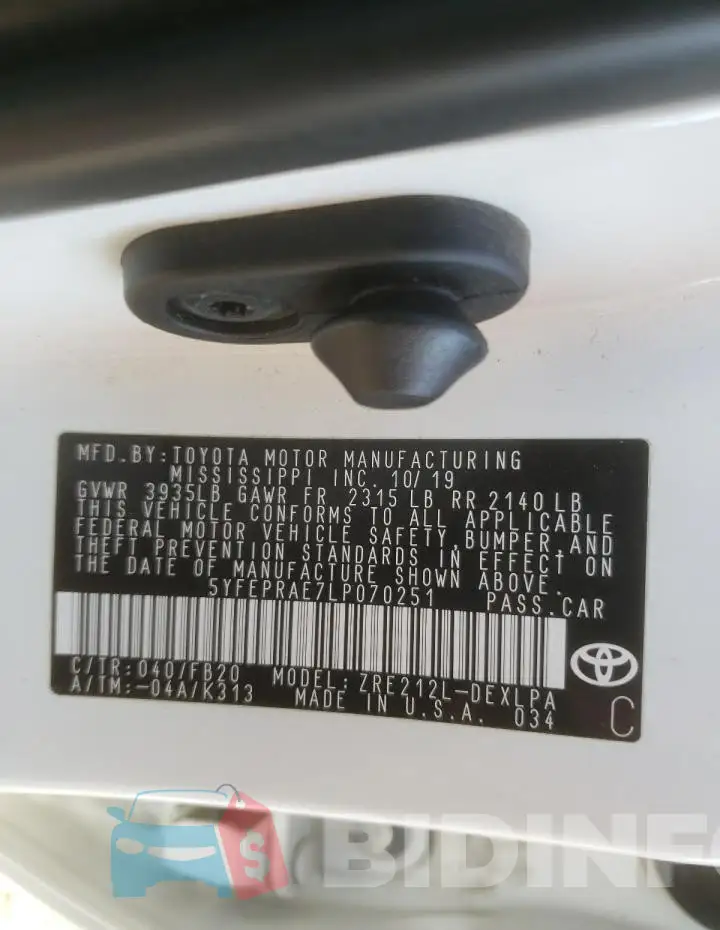 5YFEPRAE7LP070251 Photo# 10