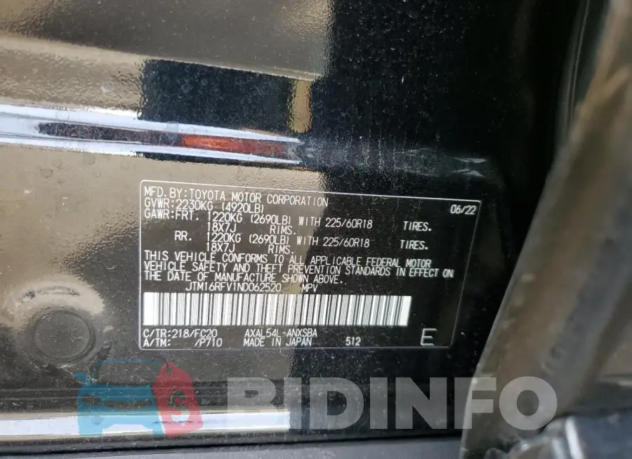 JTM16RFV1ND062520 Photo# 14
