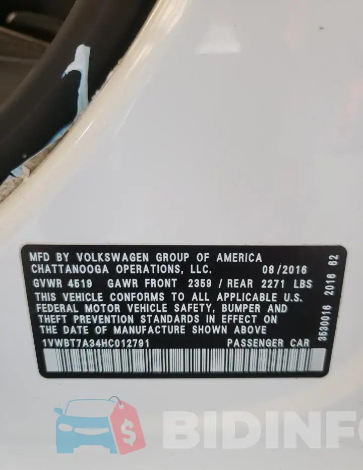 1VWBT7A34HC012791 Photo# 12