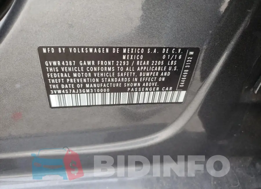 3VW4S7AJ3GM310000 Photo# 12