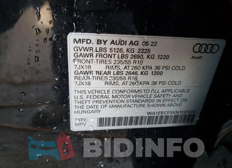 WA1EECF3XN1137324 Photo# 13
