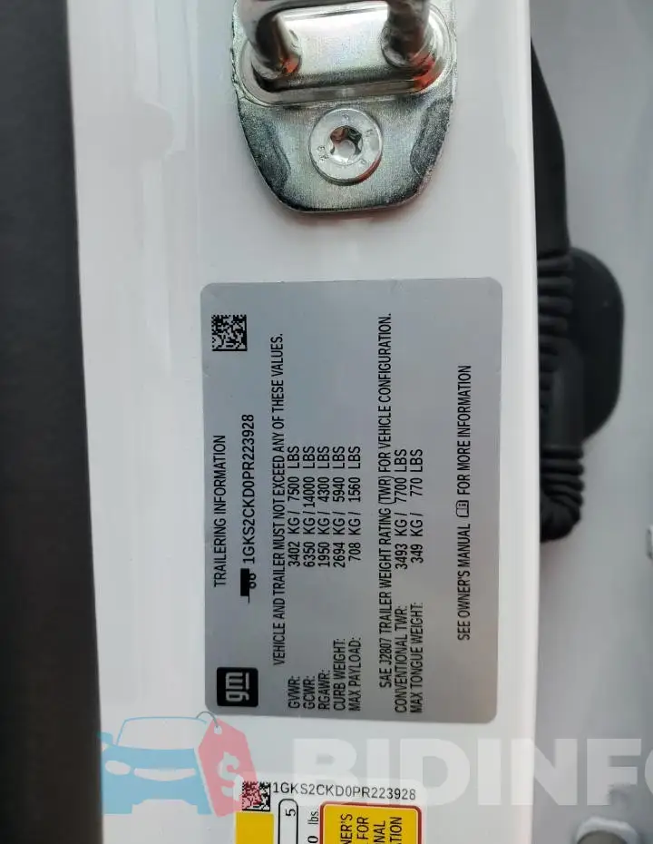 1GKS2CKD0PR223928 Photo# 14