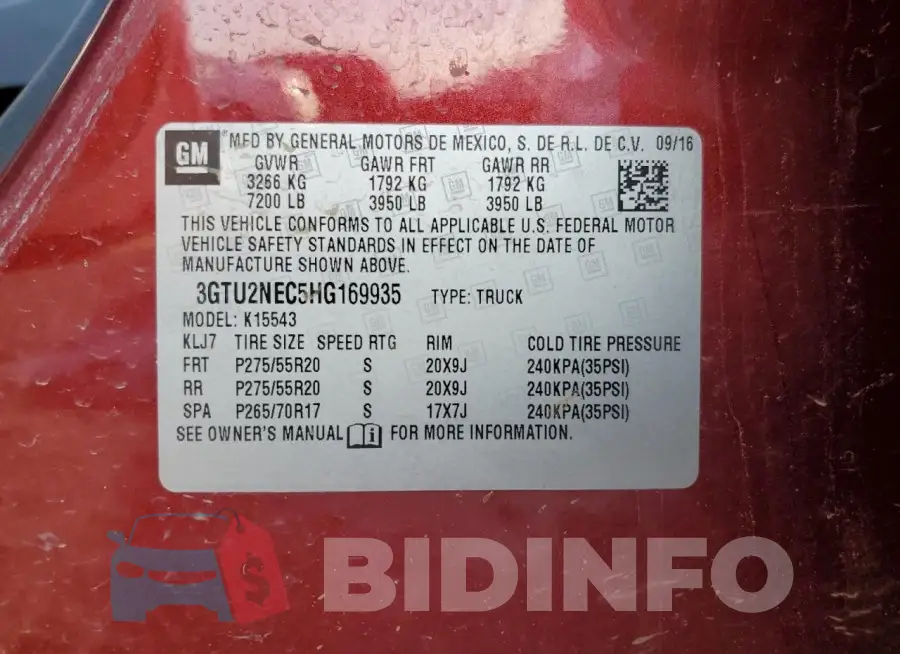 3GTU2NEC5HG169935 Photo# 12