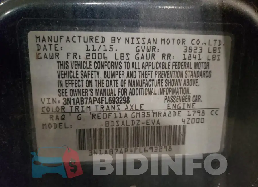 3N1AB7AP4FL693298 Photo# 12