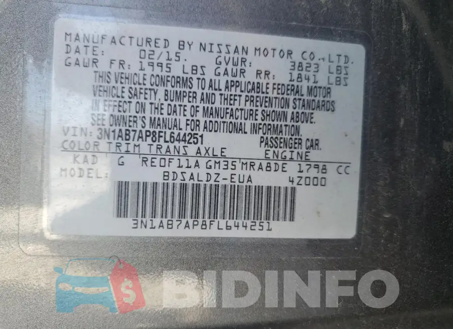 3N1AB7AP8FL644251 Photo# 12