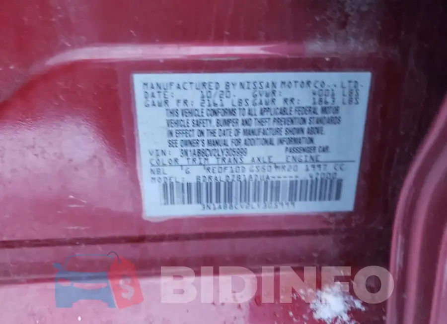 3N1AB8CV2LY305999 Photo# 12