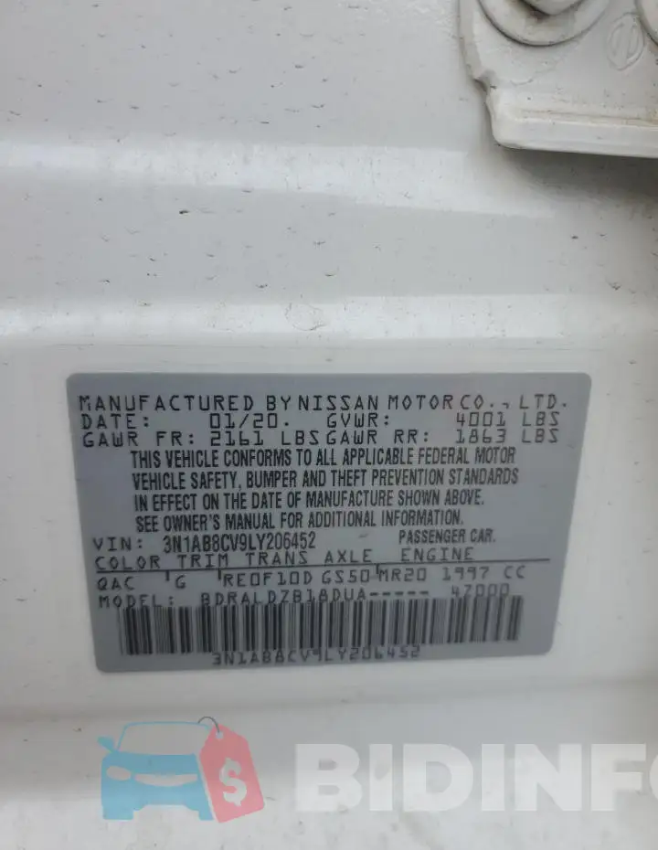 3N1AB8CV9LY206452 Photo# 12