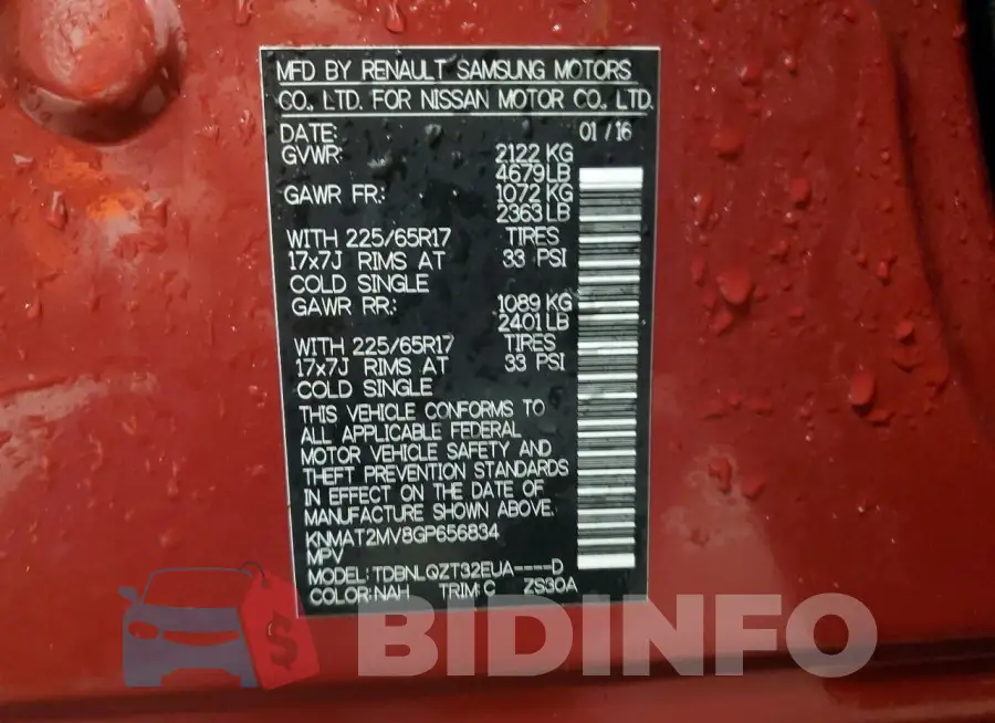 KNMAT2MV8GP656834 Photo# 13