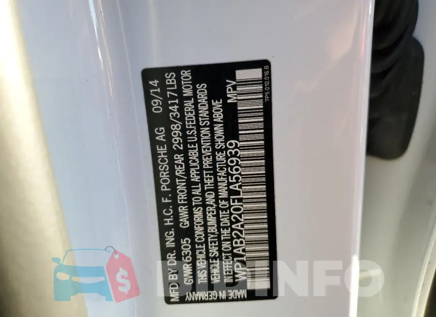 WP1AB2A20FLA56939 Photo# 13