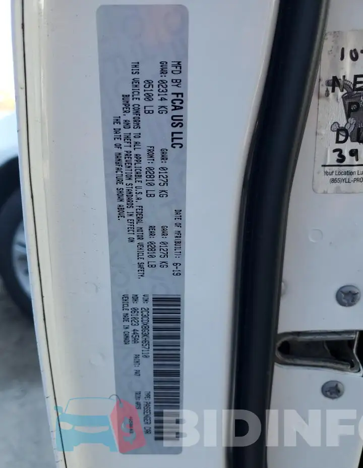 2C3CDXBG3KH657110 Photo# 13