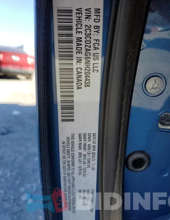 2C3CDZAG6NH204438 Photo# 13