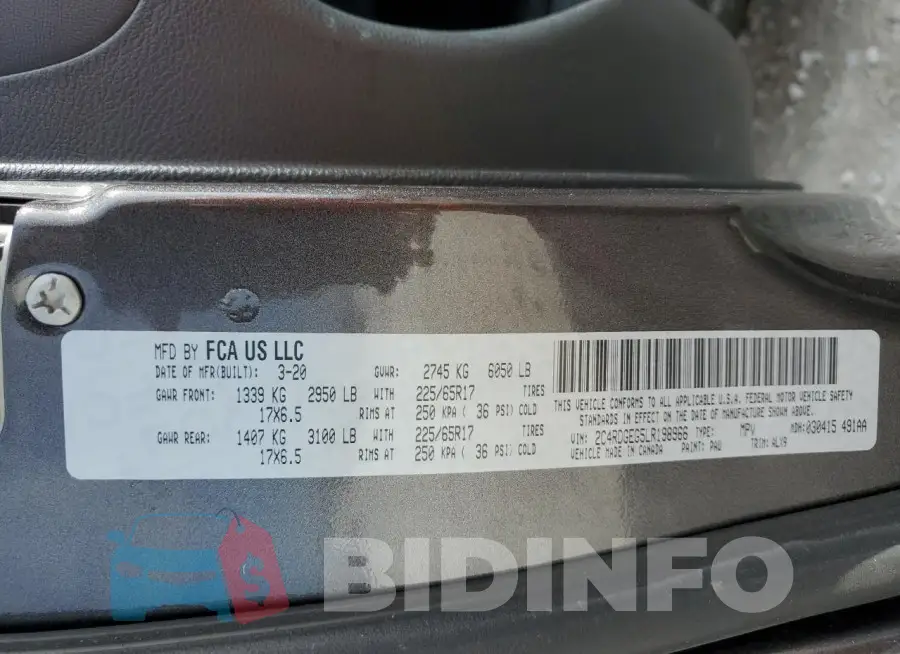 2C4RDGEG5LR198966 Photo# 14
