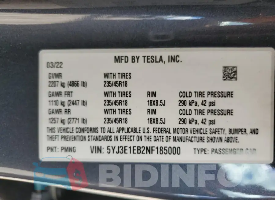 5YJ3E1EB2NF185000 Photo# 12