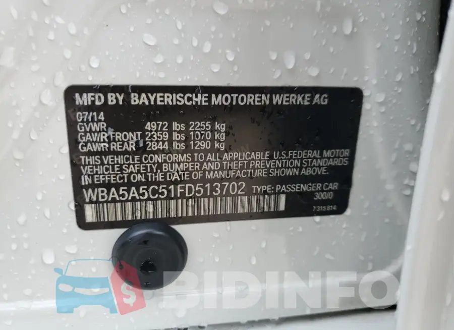 WBA5A5C51FD513702 Photo# 12