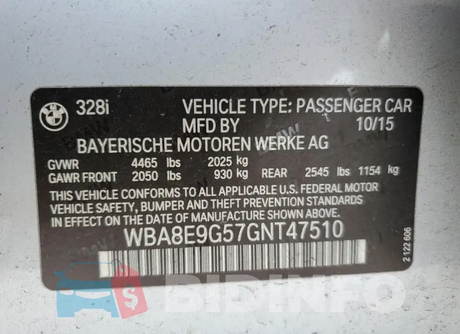WBA8E9G57GNT47510 Photo# 12