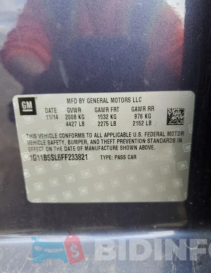 1G11B5SL6FF233821 Photo# 12