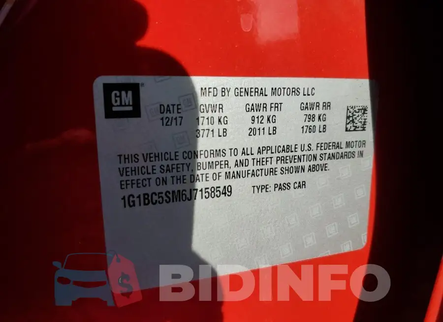 1G1BC5SM6J7158549 Photo# 12